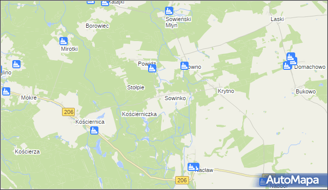 mapa Sowinko, Sowinko na mapie Targeo