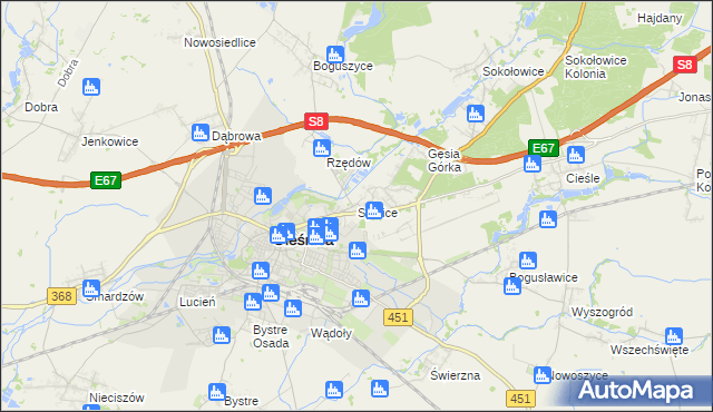 mapa Spalice, Spalice na mapie Targeo