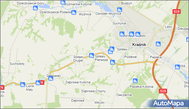 mapa Spławy Pierwsze, Spławy Pierwsze na mapie Targeo