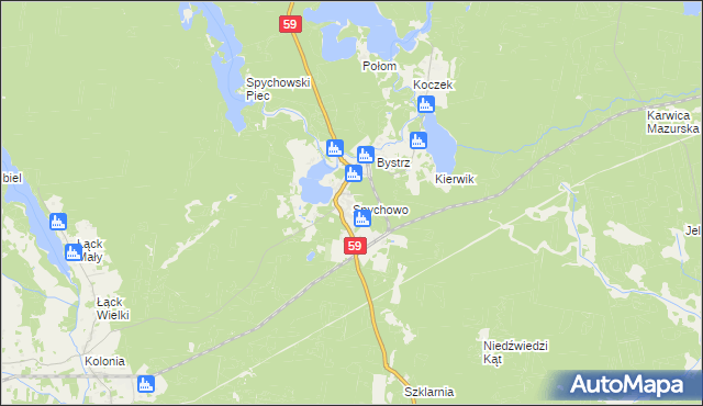 mapa Spychowo, Spychowo na mapie Targeo