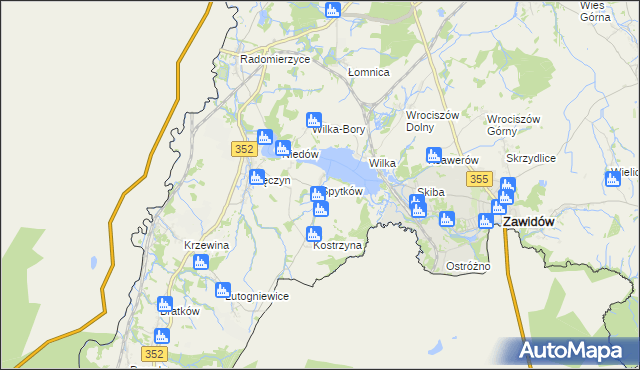 mapa Spytków, Spytków na mapie Targeo