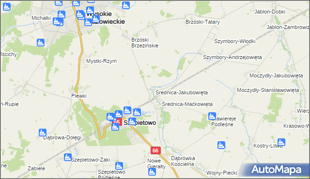 mapa Średnica-Jakubowięta, Średnica-Jakubowięta na mapie Targeo