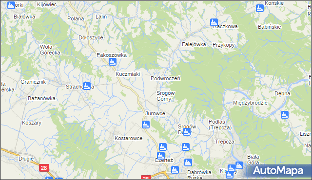 mapa Srogów Górny, Srogów Górny na mapie Targeo