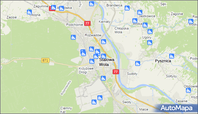 mapa Stalowa Wola, Stalowa Wola na mapie Targeo