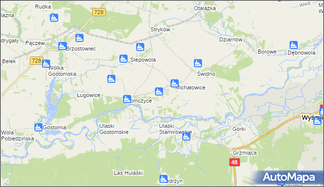 mapa Stamirowice gmina Mogielnica, Stamirowice gmina Mogielnica na mapie Targeo