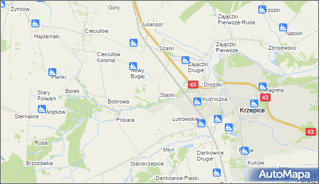 mapa Stanki, Stanki na mapie Targeo