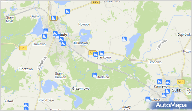 mapa Stańkowo, Stańkowo na mapie Targeo