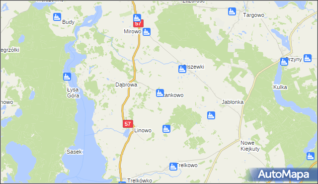 mapa Stankowo gmina Dźwierzuty, Stankowo gmina Dźwierzuty na mapie Targeo