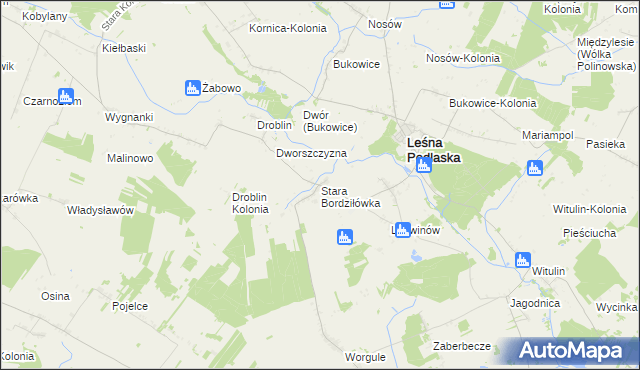 mapa Stara Bordziłówka, Stara Bordziłówka na mapie Targeo