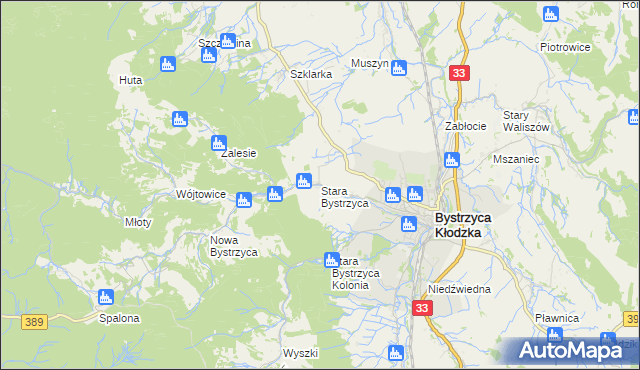 mapa Stara Bystrzyca, Stara Bystrzyca na mapie Targeo