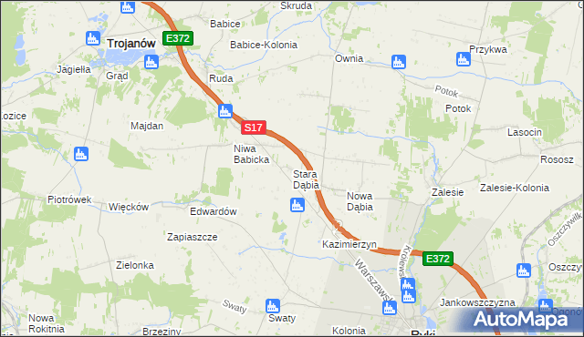 mapa Stara Dąbia, Stara Dąbia na mapie Targeo