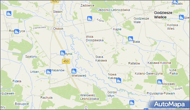 mapa Stara Kakawa, Stara Kakawa na mapie Targeo