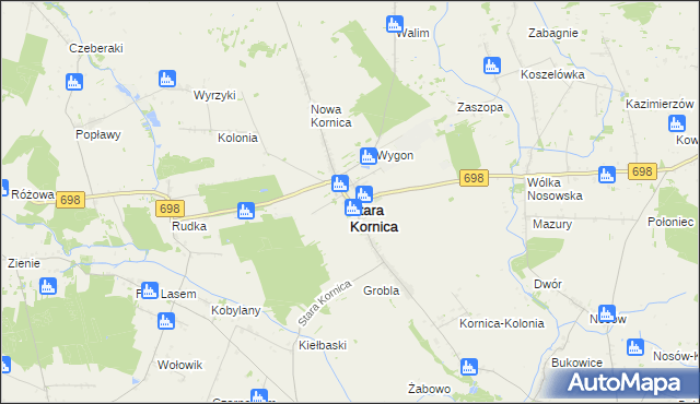 mapa Stara Kornica, Stara Kornica na mapie Targeo