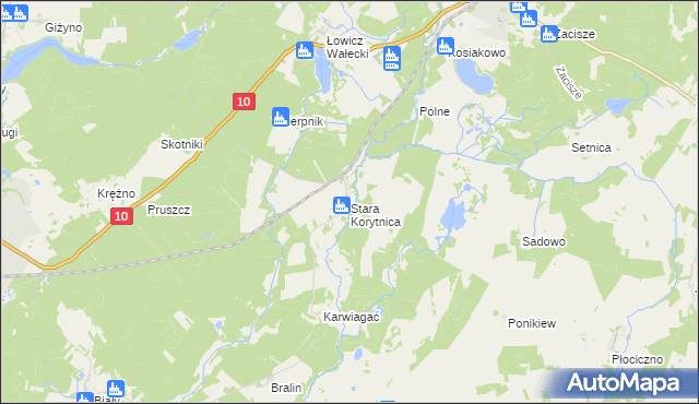 mapa Stara Korytnica, Stara Korytnica na mapie Targeo