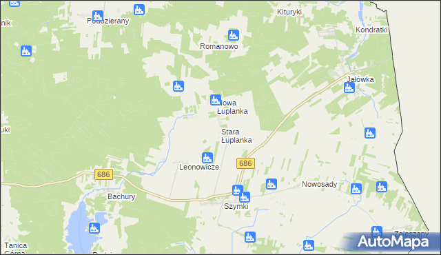 mapa Stara Łuplanka, Stara Łuplanka na mapie Targeo