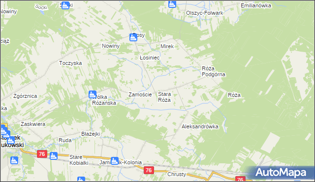 mapa Stara Róża, Stara Róża na mapie Targeo