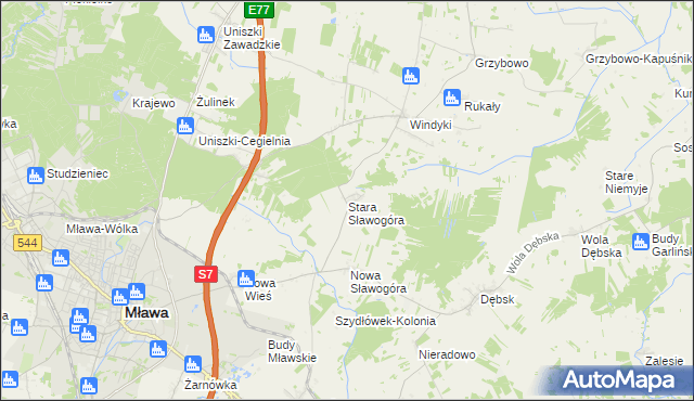 mapa Stara Sławogóra, Stara Sławogóra na mapie Targeo