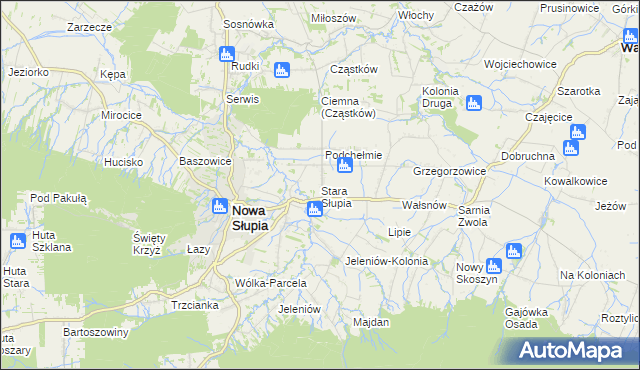 mapa Stara Słupia, Stara Słupia na mapie Targeo