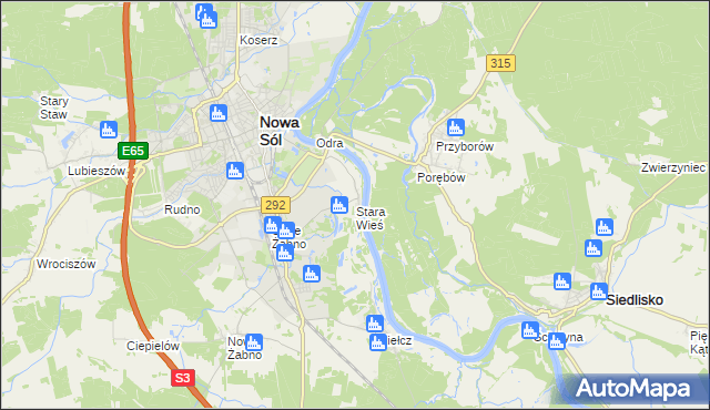 mapa Stara Wieś gmina Nowa Sól, Stara Wieś gmina Nowa Sól na mapie Targeo