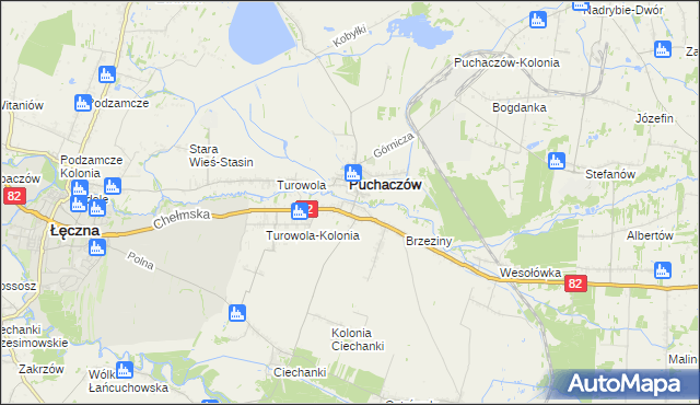 mapa Stara Wieś gmina Puchaczów, Stara Wieś gmina Puchaczów na mapie Targeo