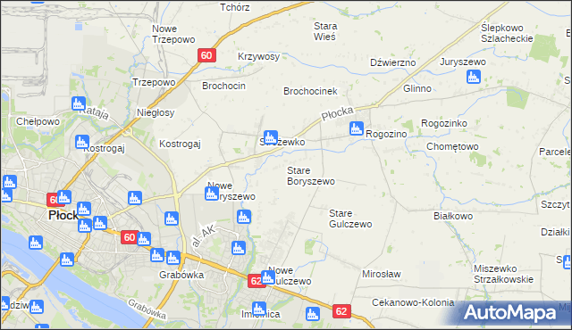 mapa Stare Boryszewo, Stare Boryszewo na mapie Targeo