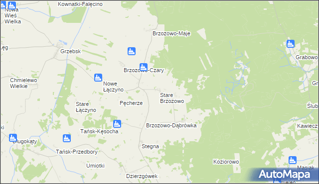 mapa Stare Brzozowo, Stare Brzozowo na mapie Targeo