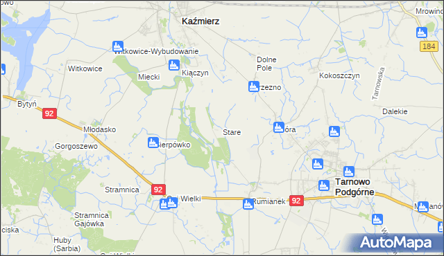 mapa Stare gmina Kaźmierz, Stare gmina Kaźmierz na mapie Targeo