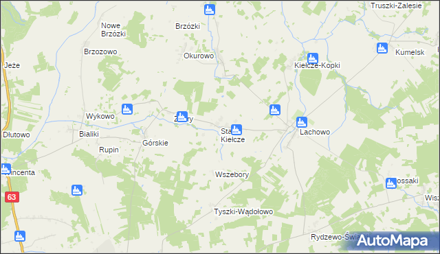 mapa Stare Kiełcze, Stare Kiełcze na mapie Targeo