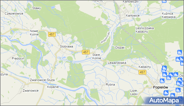 mapa Stare Kolnie, Stare Kolnie na mapie Targeo