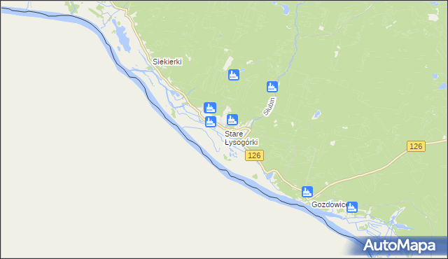 mapa Stare Łysogórki, Stare Łysogórki na mapie Targeo