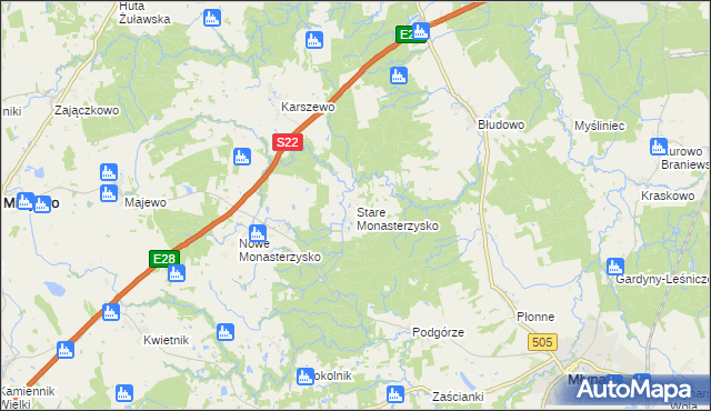 mapa Stare Monasterzysko, Stare Monasterzysko na mapie Targeo