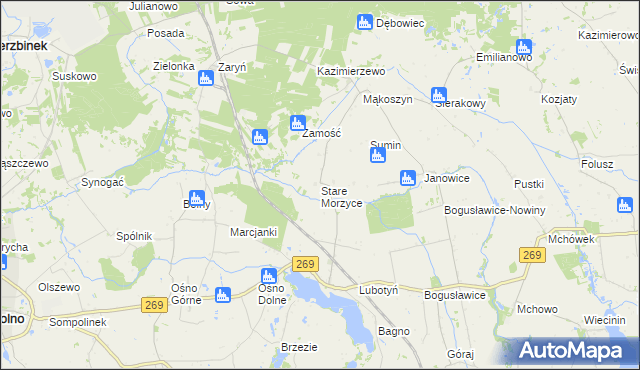 mapa Stare Morzyce, Stare Morzyce na mapie Targeo