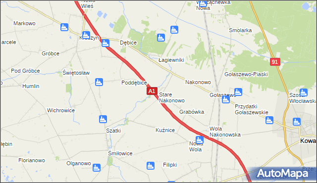 mapa Stare Nakonowo, Stare Nakonowo na mapie Targeo