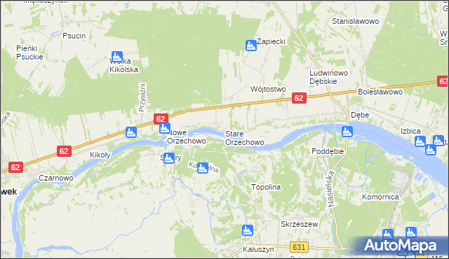mapa Stare Orzechowo, Stare Orzechowo na mapie Targeo