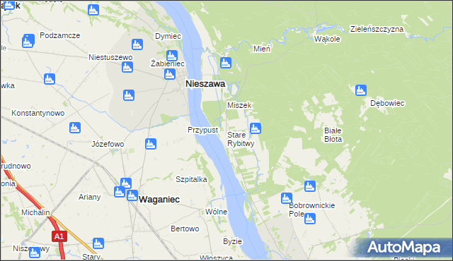 mapa Stare Rybitwy, Stare Rybitwy na mapie Targeo