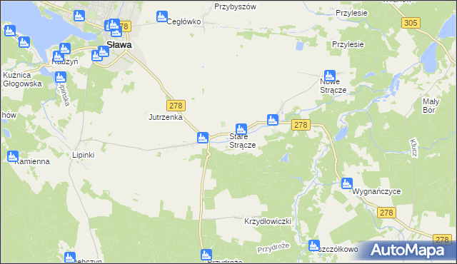 mapa Stare Strącze, Stare Strącze na mapie Targeo