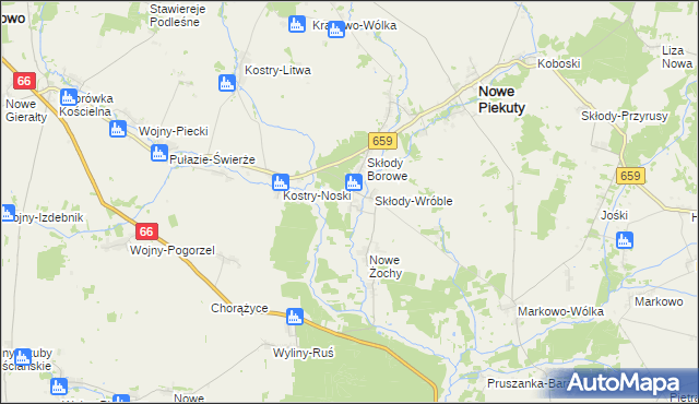 mapa Stare Żochy, Stare Żochy na mapie Targeo