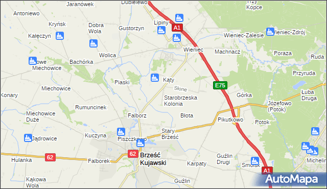 mapa Starobrzeska Kolonia, Starobrzeska Kolonia na mapie Targeo