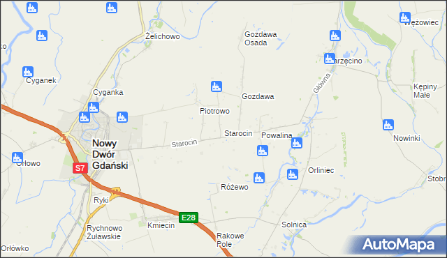 mapa Starocin, Starocin na mapie Targeo