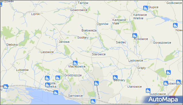 mapa Starowice gmina Otmuchów, Starowice gmina Otmuchów na mapie Targeo