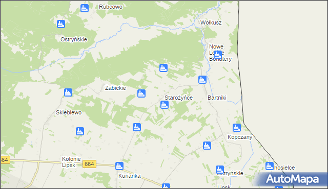 mapa Starożyńce, Starożyńce na mapie Targeo