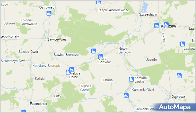 mapa Stary Bartków, Stary Bartków na mapie Targeo