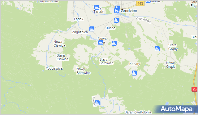 mapa Stary Borowiec, Stary Borowiec na mapie Targeo