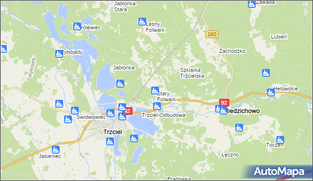mapa Stary Folwark gmina Miedzichowo, Stary Folwark gmina Miedzichowo na mapie Targeo
