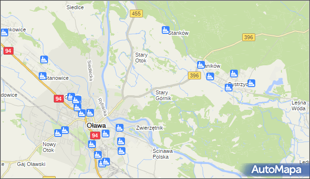 mapa Stary Górnik, Stary Górnik na mapie Targeo