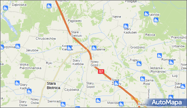 mapa Stary Gózd, Stary Gózd na mapie Targeo