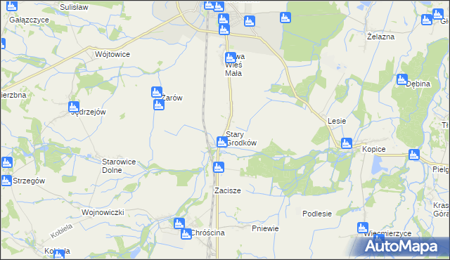 mapa Stary Grodków, Stary Grodków na mapie Targeo