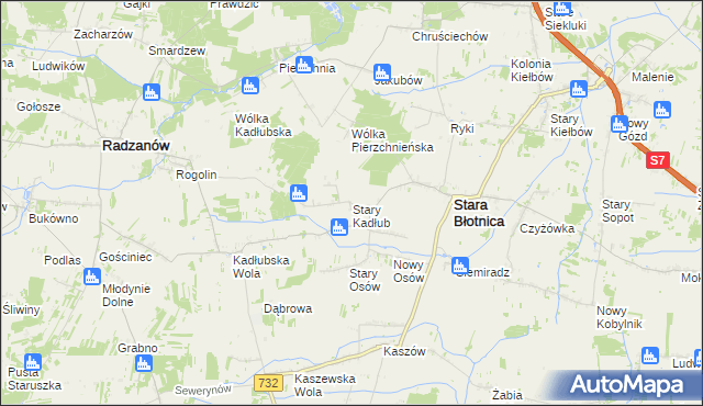 mapa Stary Kadłub, Stary Kadłub na mapie Targeo