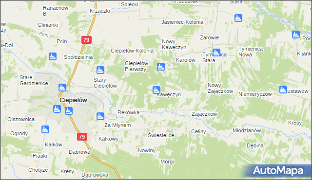 mapa Stary Kawęczyn, Stary Kawęczyn na mapie Targeo