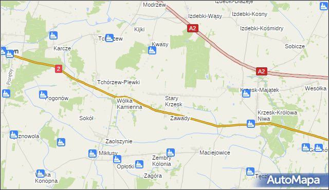 mapa Stary Krzesk, Stary Krzesk na mapie Targeo